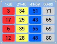 80-Ball Bingo Sample Ticket