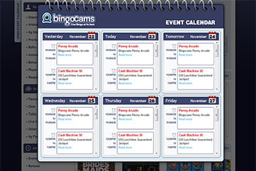 The Event Calendar of Bingocams