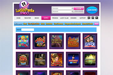 A fair selection of slots on Lucky Pants