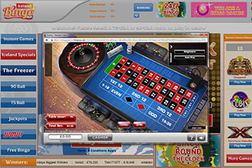Playing roulette games on the Iceland website