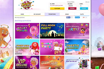 Tons of promotions, bonuses and freebies from Sugar Bingo.