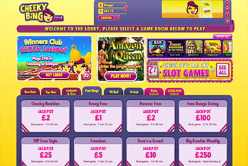 Pick from tens of bingo rooms at Cheeky Bingo