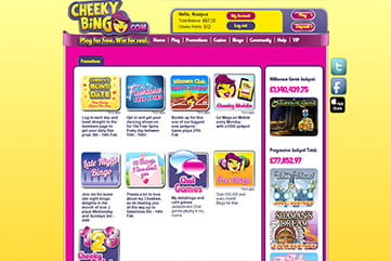 Huge list of promotions on Cheeky Bingo