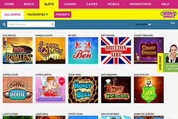 Available Slot and Games - Screenshot