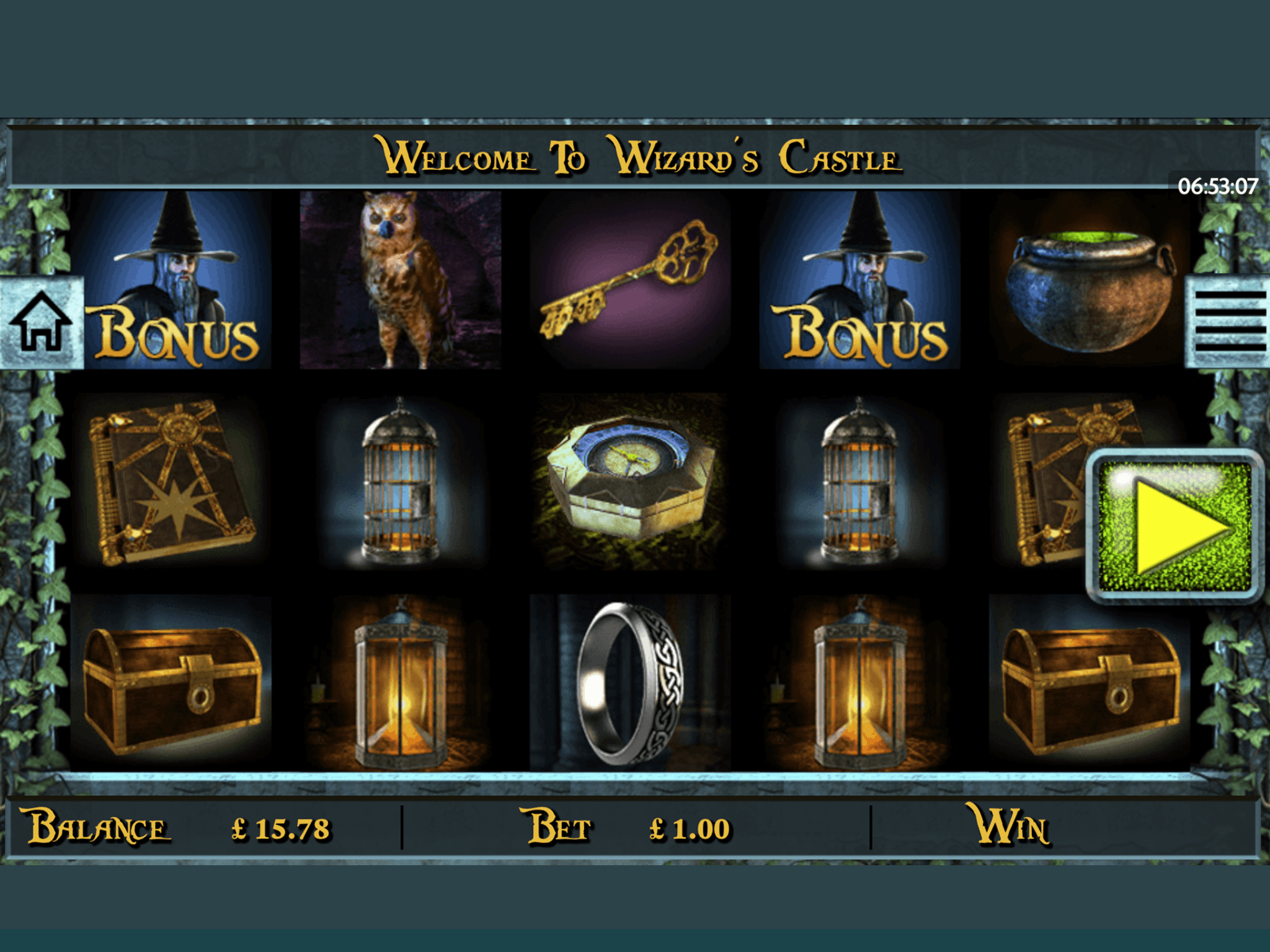 Wizzard's Castle Mobile Slot at Landmark